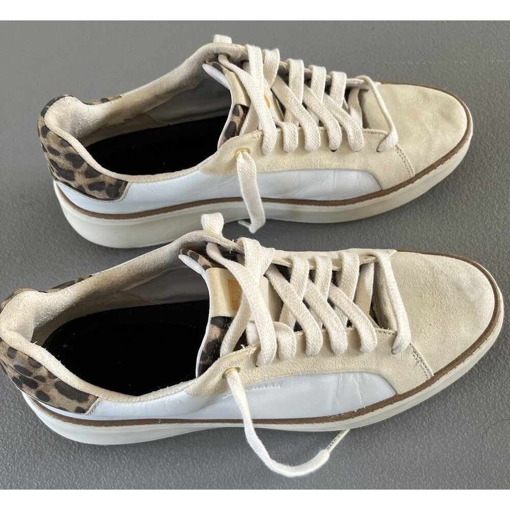 Cole Haan Womens Grandpro Topspin Sneakers In Optic White Leopard Print Sz 9B
